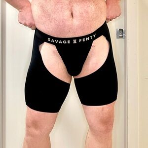 Savage X Fenty Men's Black Briefs Chaps
